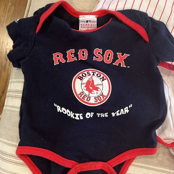 Genuine merchandise, Red Sox onesie, and Red Sox onesie, baseball outfit - Picture 2 of 6